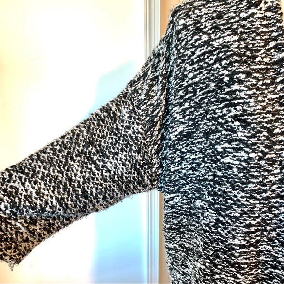 BLACK RAINN Cozy Tweed-Like Fuzzy Oversized Open Cardigan Coat—SZ. Medium - Picture 4 of 15